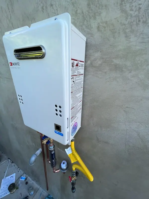 Tankless water heater installation for Mack homes